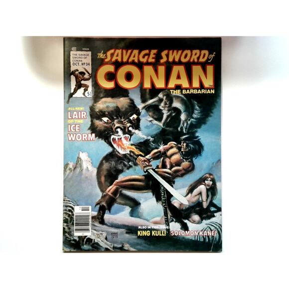 The Savage Sword of Conan #34 by Frank Frazetta Marvel 1977 - Picture 1 of 2